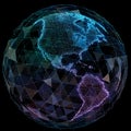 Global network internet technologies. Digital world map Royalty Free Stock Photo