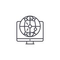 Global network linear icon concept. Global network line vector sign, symbol, illustration. Royalty Free Stock Photo