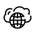 Global network linking cloud computing technology icon Royalty Free Stock Photo