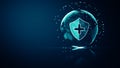 Global Network medical healthcare system protection concept. Futuristic medical health protection shield icon with shining