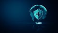 Global Network medical healthcare system protection concept. Futuristic medical health protection shield icon with shining