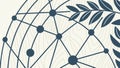 Global Network with Olive Branch, Peace & Connectivity, vector design Generative AI Royalty Free Stock Photo