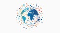 Global Network Outline Icon Vector Illustration