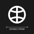Global network pixel perfect white linear ui icon for dark theme