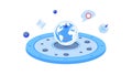 Global Network on a Planet, Interconnected World Communication, vector design Generative AI Royalty Free Stock Photo