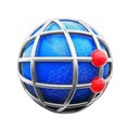 Global Network with Red Nodes Royalty Free Stock Photo