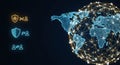 Global network security and digital connectivity across the world Royalty Free Stock Photo