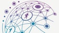Global Network Sphere with Connected People Vector Art, vector design Generative AI Royalty Free Stock Photo