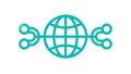 Global Network Sphere Icon: Connectivity & World Access, vector design Generative AI Royalty Free Stock Photo