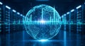 Global network technology data analysis and server room connection concept generated by ai Royalty Free Stock Photo