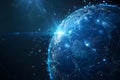 global network,technology line and digital,world shere,technology background by Generative AI Royalty Free Stock Photo