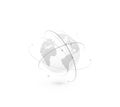 Global network world concept vector background. Technology globe with continents map and connection lines, dots and Royalty Free Stock Photo