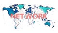 Global NETWORK World Map with Interconnected Lines, vector design Generative AI Royalty Free Stock Photo