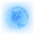 Global networking concept. Binary code globe icon.