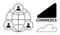 Global Networking and E-Commerce Concept with User Connections, Commerce Icon, and Cloud Royalty Free Stock Photo