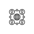 Global Networking line icon