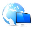 Global Networking Monitor Internet Technology Concept Royalty Free Stock Photo