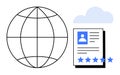 Global Networking and Personal Profile Assessment with Cloud Backup and Star Rating System Royalty Free Stock Photo