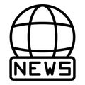 Global news icon outline vector. Media studio Royalty Free Stock Photo