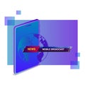 Global news mobile phone broadcast design illustration on white background