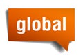 Global orange 3d speech bubble