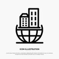 Global Organization, Architecture, Business, Sustainable Line Icon Vector
