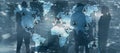 Global Outsourcing Resources Business Internet Technology Concept On city people background. Royalty Free Stock Photo