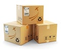 Global packages delivery and parcels transportation concept