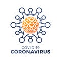 Global Pandemic. Coronavirus Pandemia Protection Badge. Stay Home Design Concept. Corona Virus Earth Globe Icon. Covid Caution