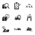 Global parcel delivery icon set, simple style