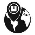 Global parcel tracking icon, simple style