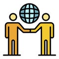 Global partner charity icon color outline vector