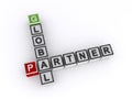 Global partner word block on white