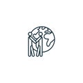 Global partners icon. Monochrome simple sign from collaboration collection. Global partners icon for logo, templates