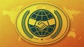 Global partnership emblem symbolizing unity, cooperation, and collaboration across nations and communities Royalty Free Stock Photo