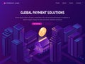 Global payment solutions isometric landing page