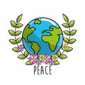 Global peace in worldwide to harmony spirit