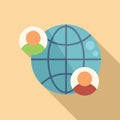 Global people market icon flat vector. Segment target