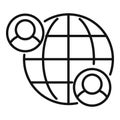 Global people market icon outline vector. Segment target