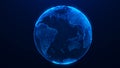 Global planet background. Global network planet Earth. 3D rendering. World map point