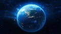 Global planet earth globe space blue map background