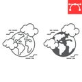 Global pollution line and glyph icon