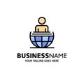 Global Process, Business, International, Modern Business Logo Template. Flat Color