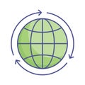 Global process Vector Icon which can easily modify or edit