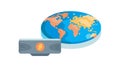Global Projector Display, World Map Projection Vector Icon, vector design Generative AI Royalty Free Stock Photo