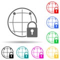 global protection multi color style icon. Simple glyph, flat vector of cyber security icons for ui and ux, website or mobile Royalty Free Stock Photo
