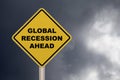 Global recession ahead - Crossing sign Royalty Free Stock Photo