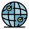 Global recruiter icon color outline vector Royalty Free Stock Photo