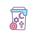 Global religions RGB color icon