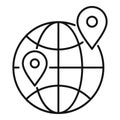 Global relocation icon, outline style